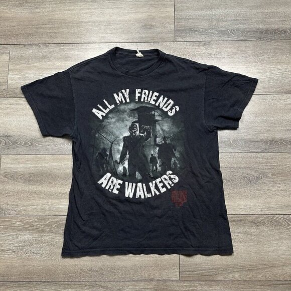 All My Friends Are Walkers Mens T-Shirt Size L Walking Dead - Picture 1 of 6